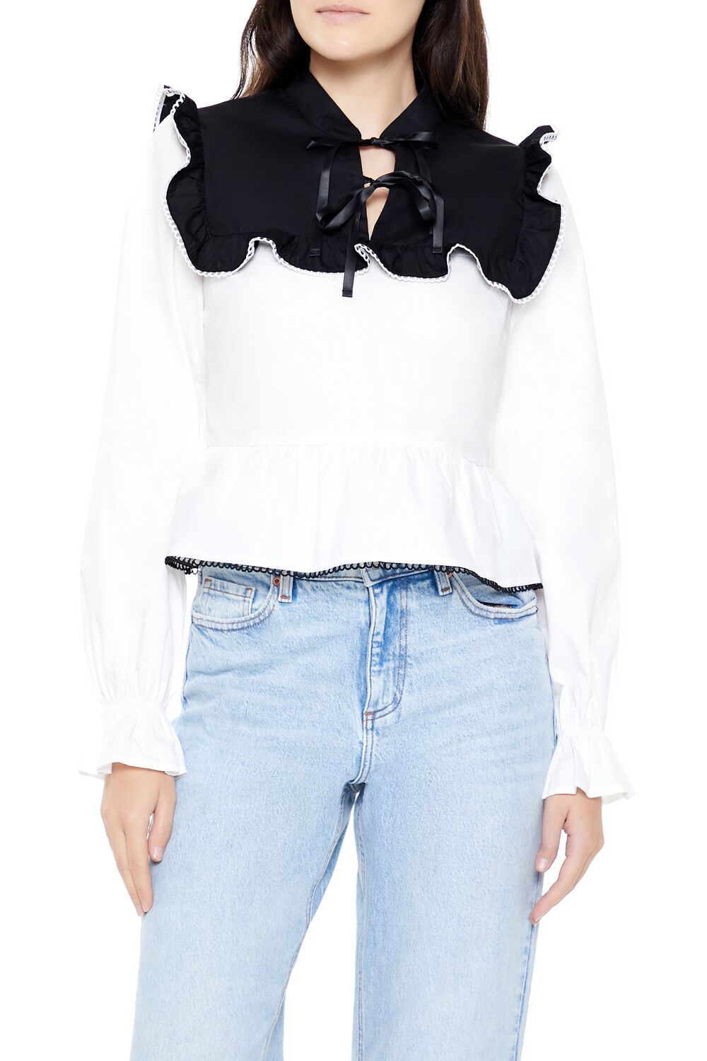 Colorblock Ruffle Peplum Top