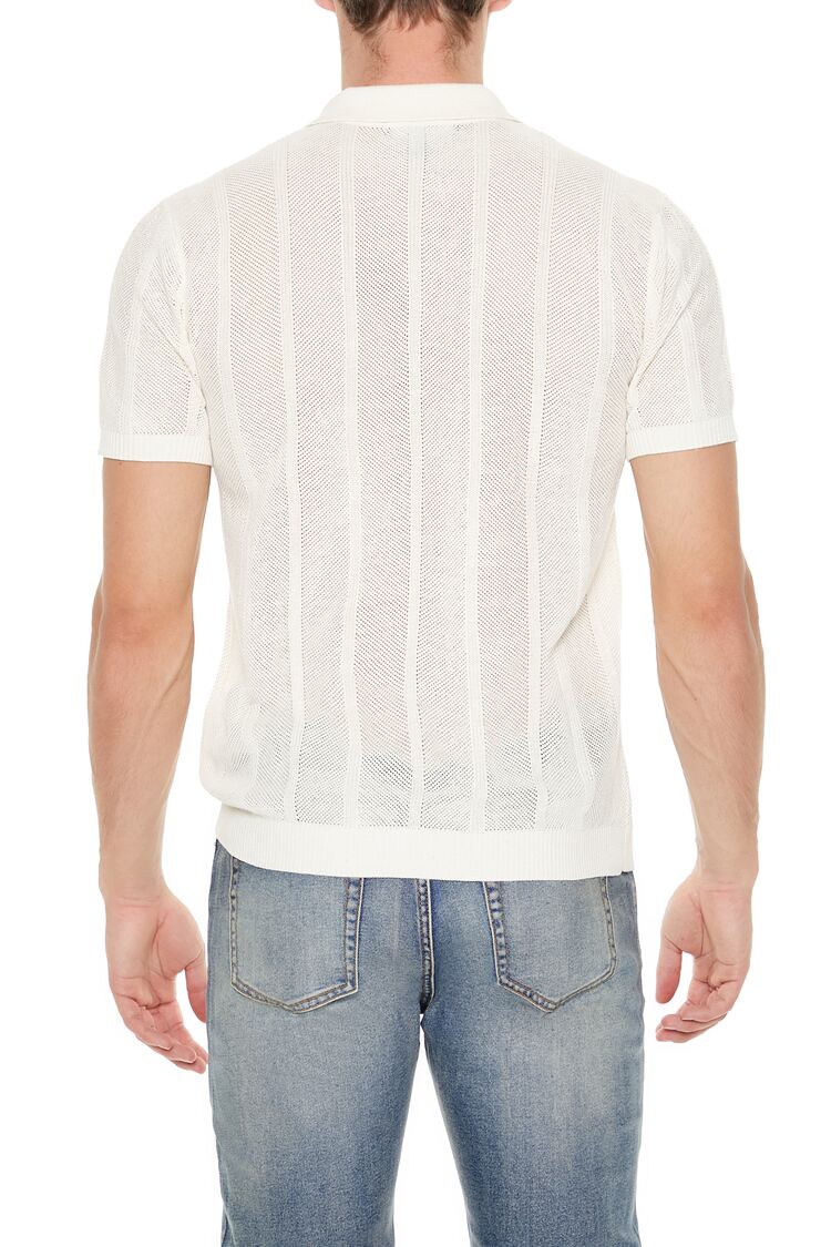 Crochet Sweater-Knit Polo Shirt - Image 4