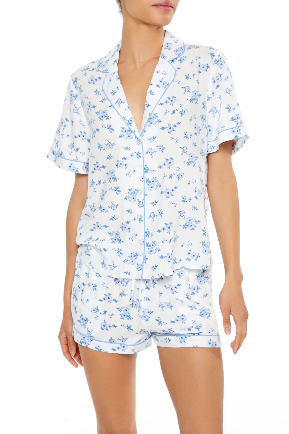 Floral Shirt & Shorts Pajama Set - Image 2
