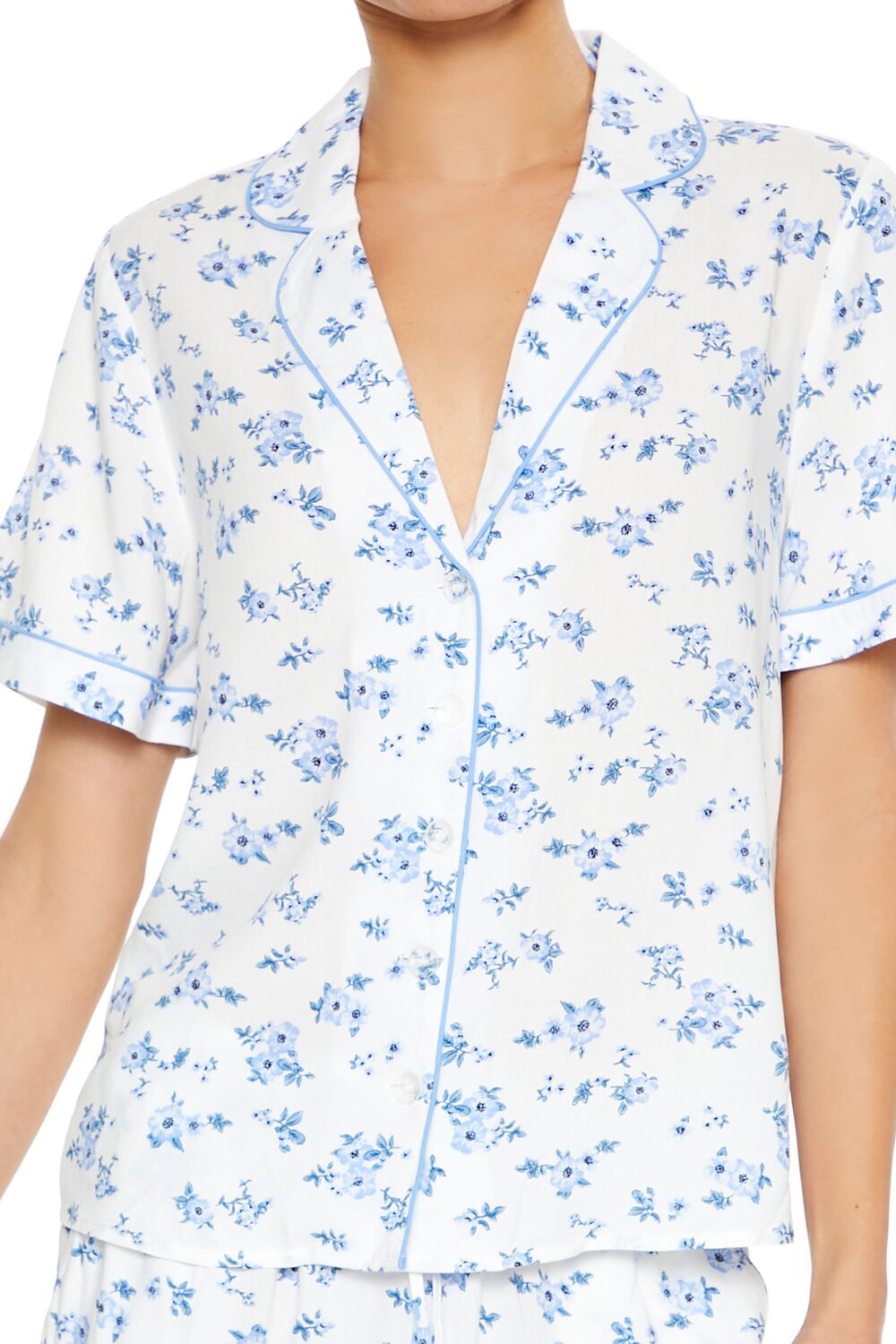 Floral Shirt & Shorts Pajama Set - Image 3