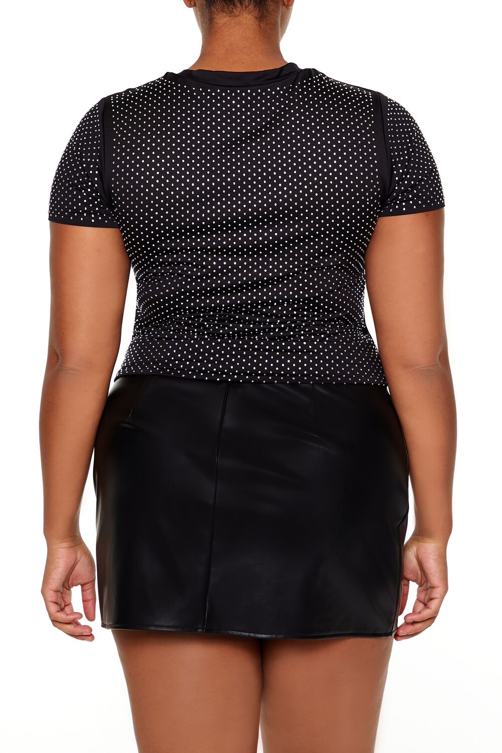 Plus Size Contour Sculpt Rhinestone Tee - Image 5