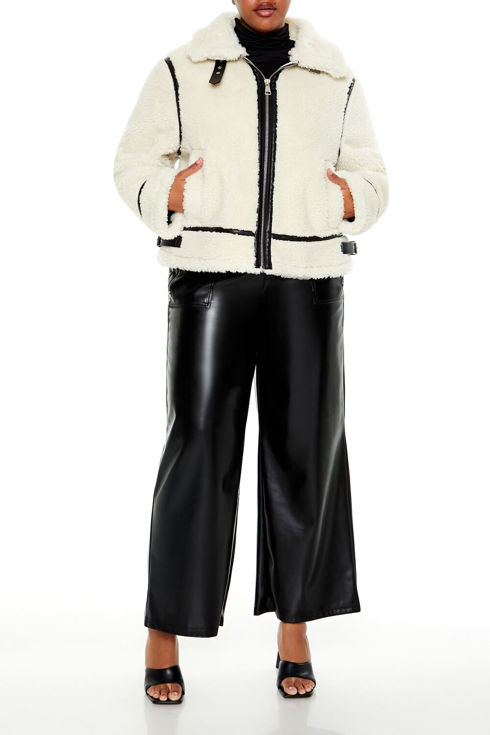 Plus Size Faux Shearling Jacket - Image 2