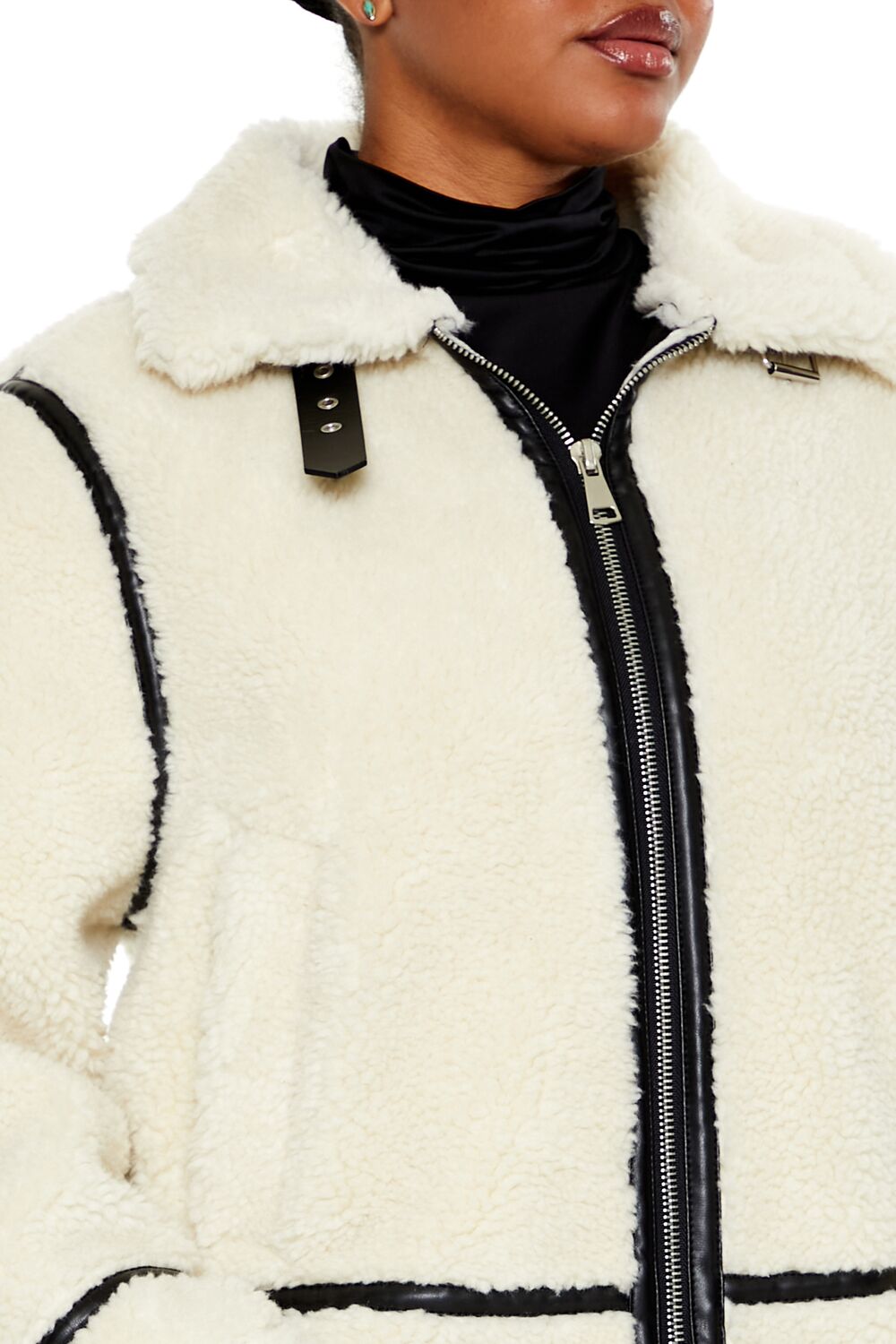 Plus Size Faux Shearling Jacket - Image 3