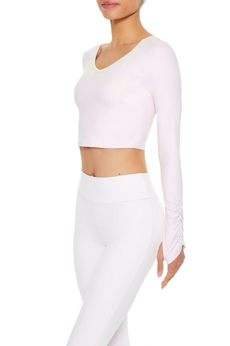 Active Ruched Thumbhole Crop Top - Image 4