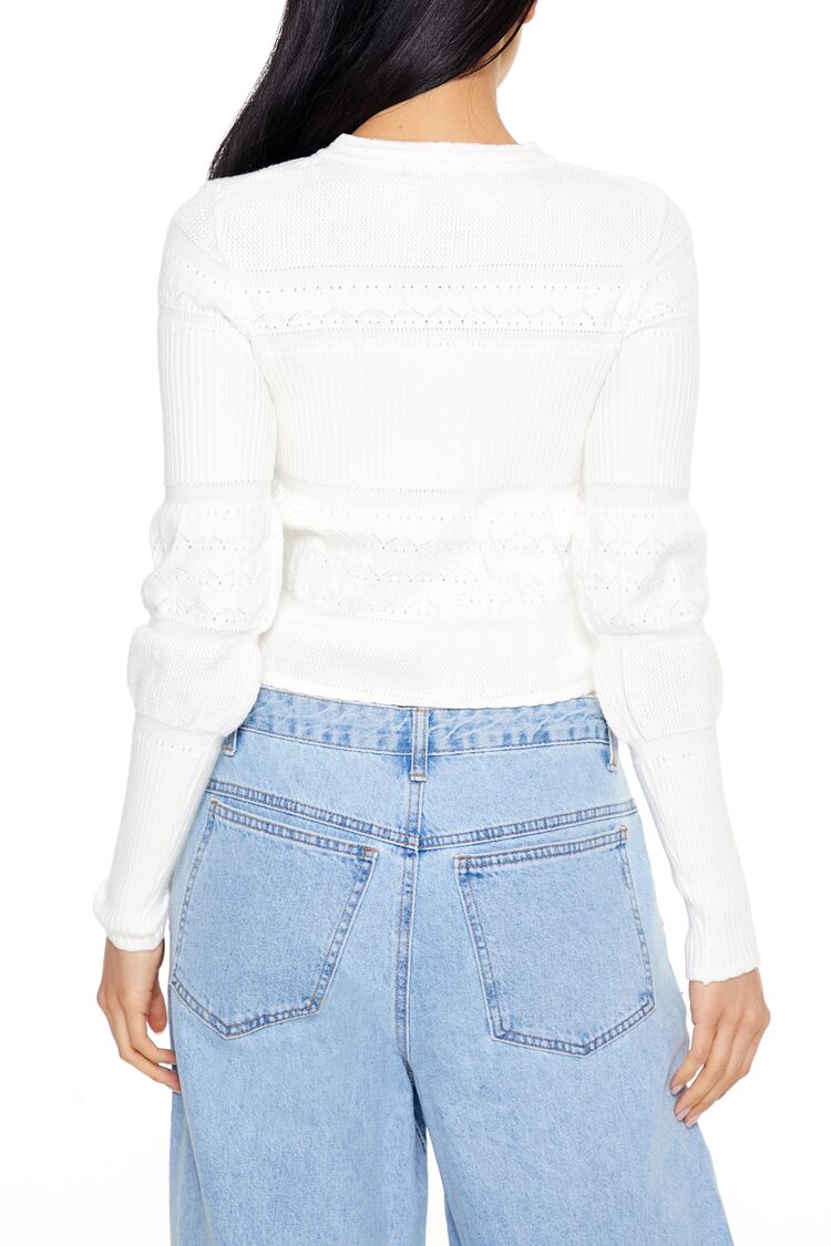 Mixed Knit Cardigan Sweater - Image 5