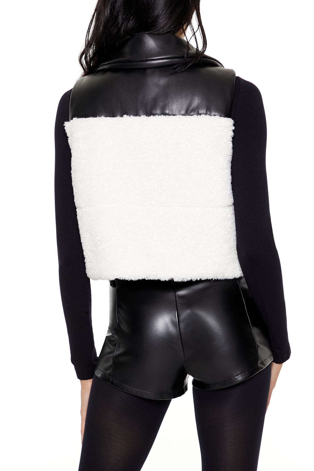 Reversible Faux Shearling & Leather Vest - Image 5