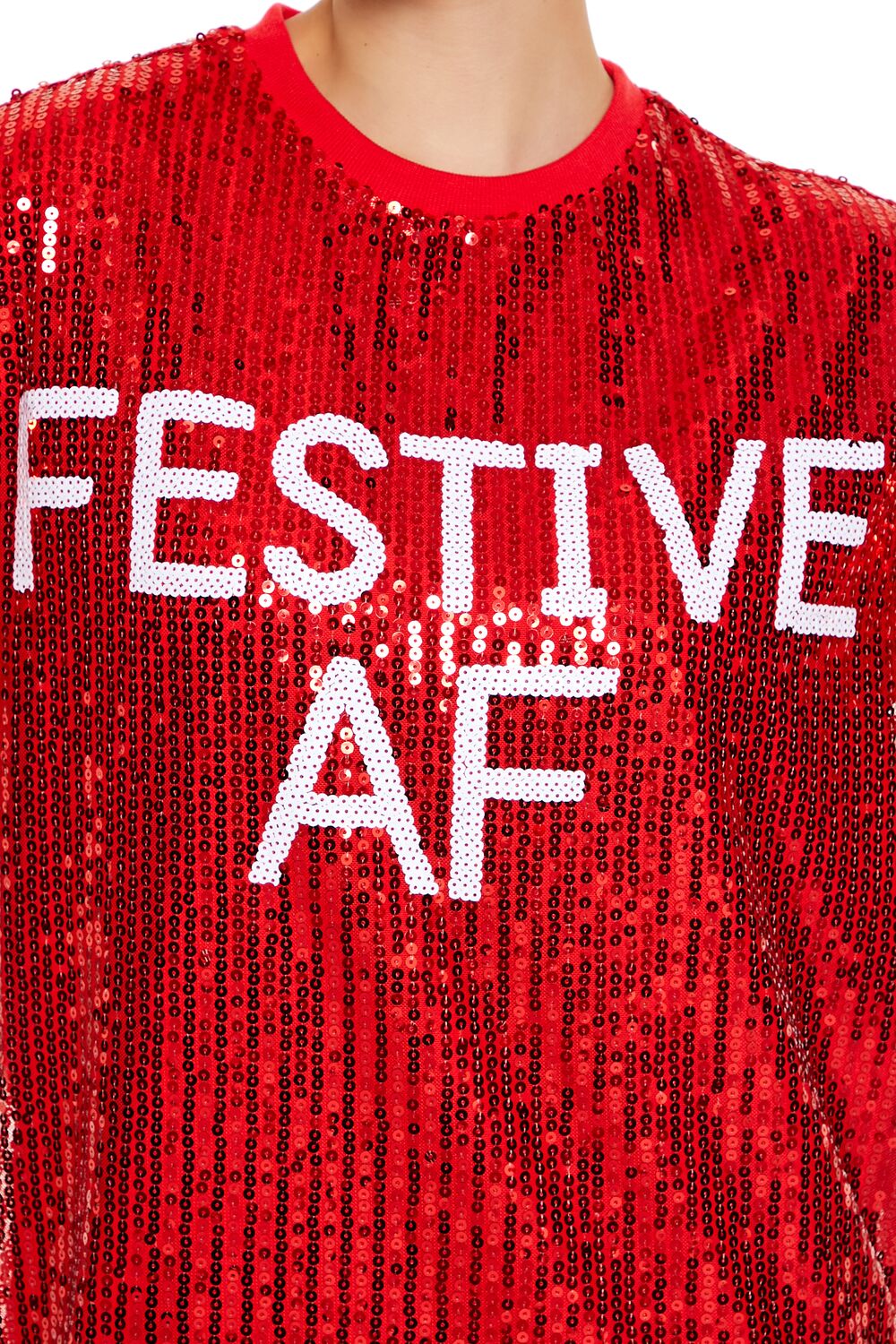 Sequin Festive AF T-Shirt Dress - Image 5