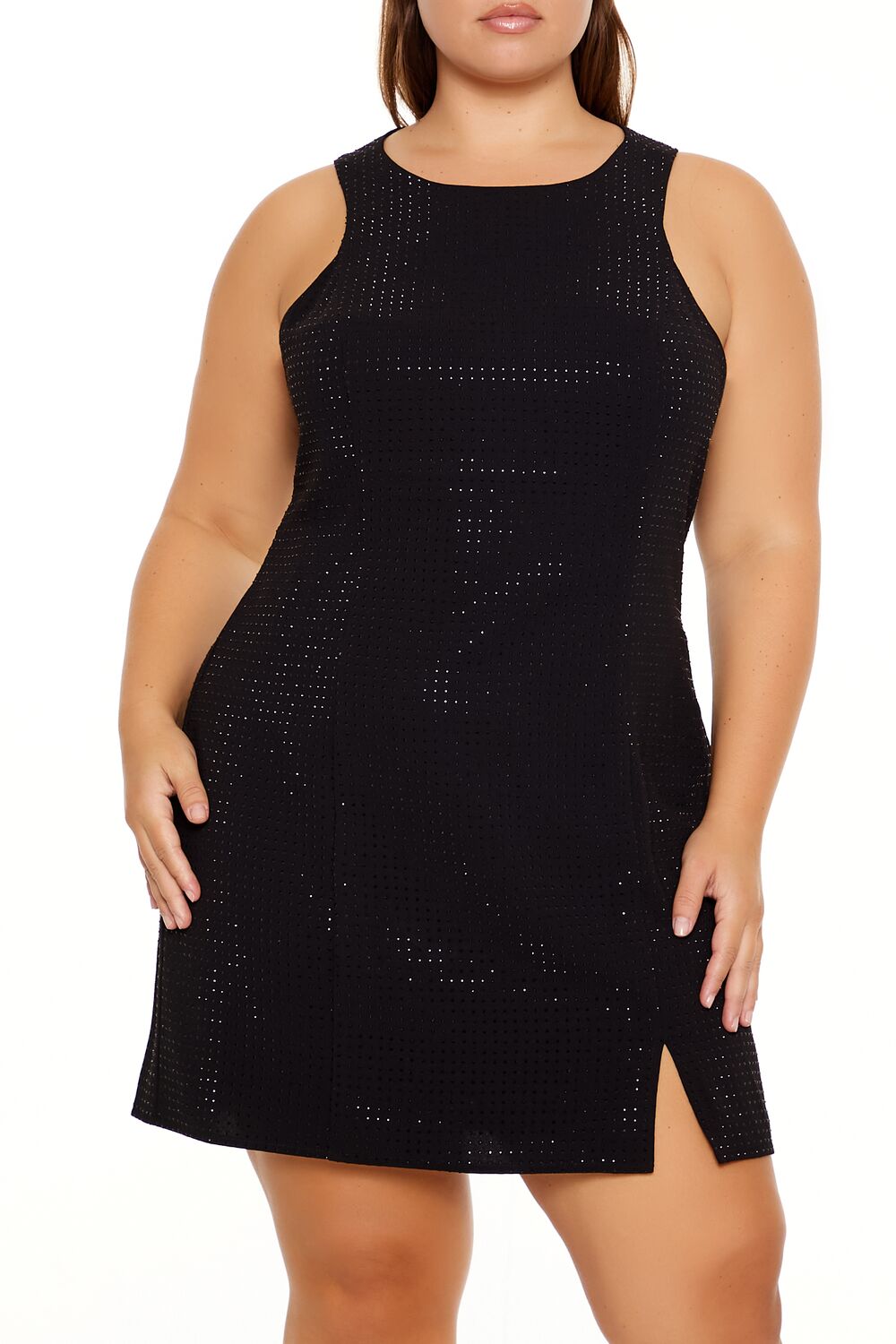 Plus Size Rhinestone Mini Dress - Image 2