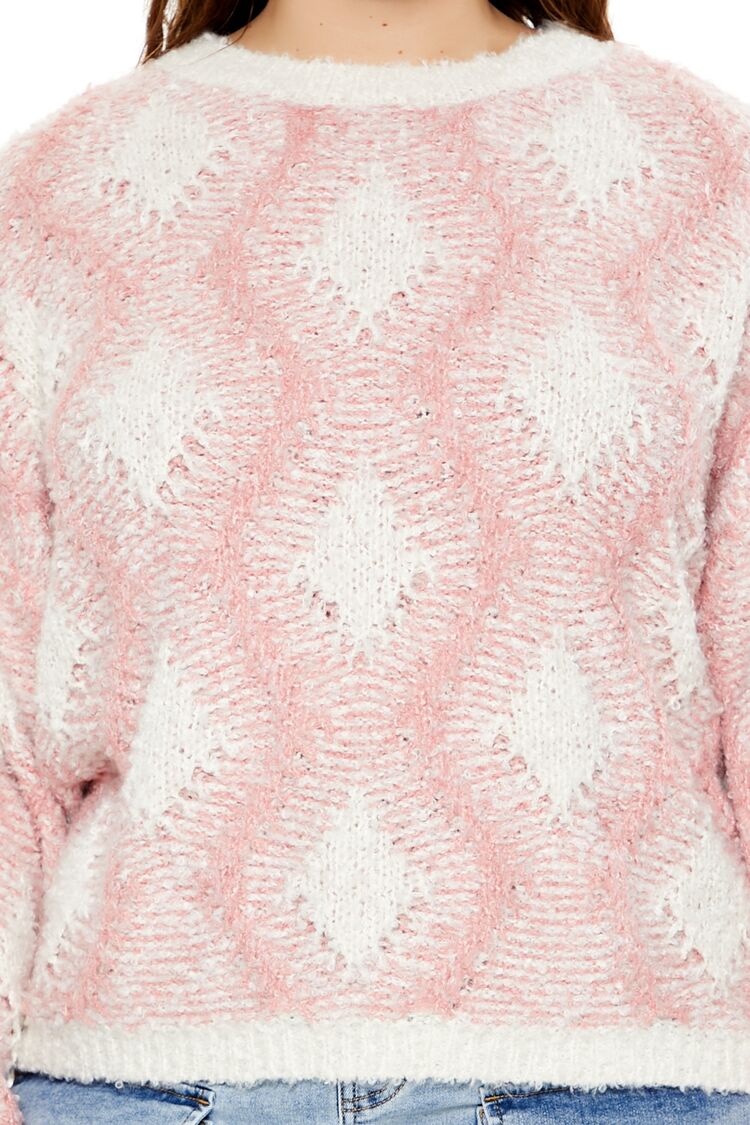 Plus Size Marled Diamond Knit Sweater - Image 3