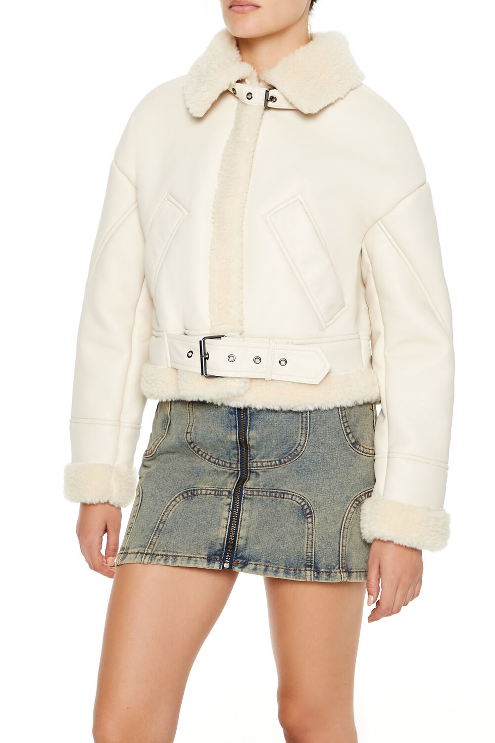 Faux Shearling-Trim Aviator Jacket - Image 8