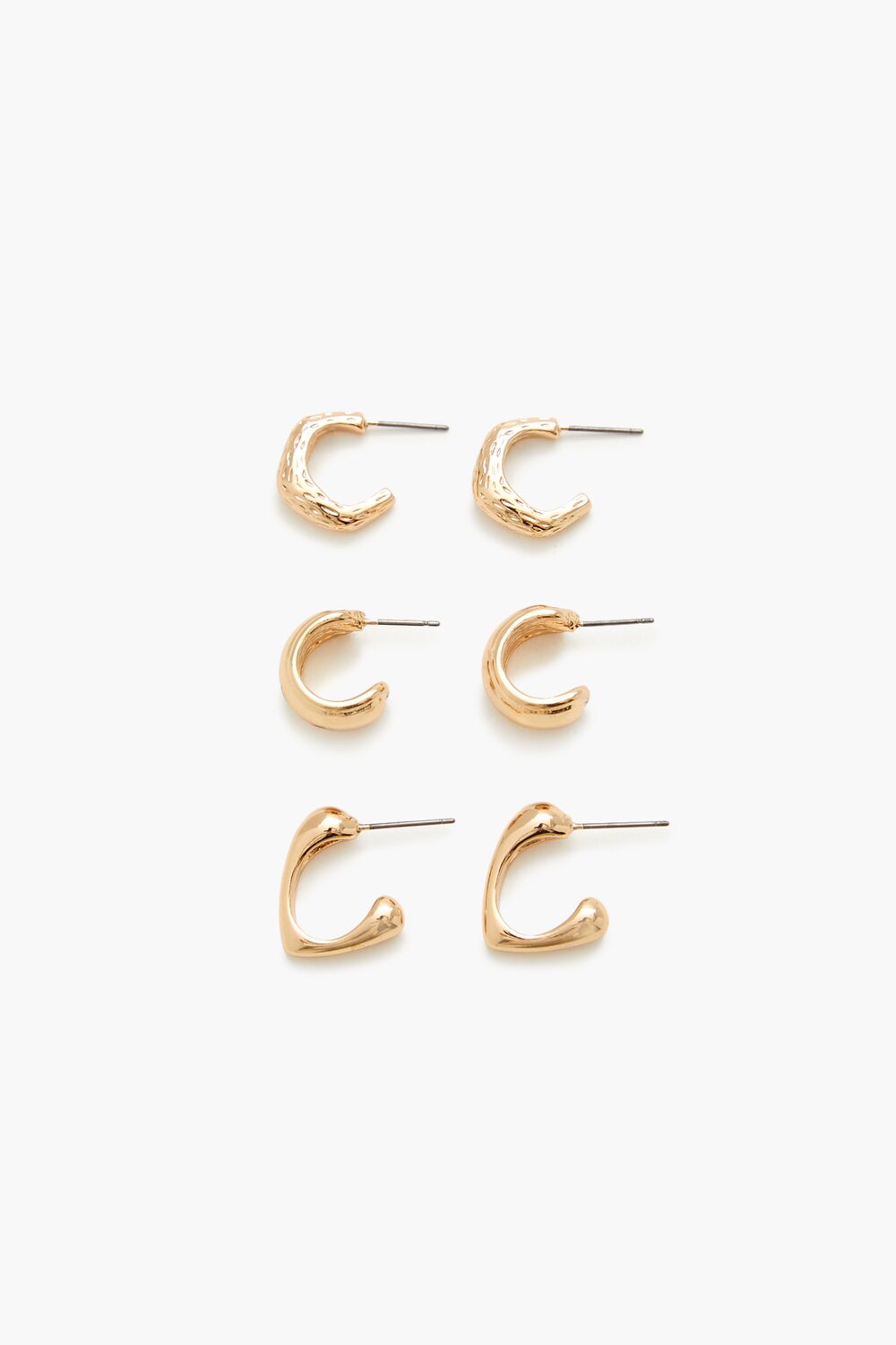 Hammered Geo Hoop Earring Set