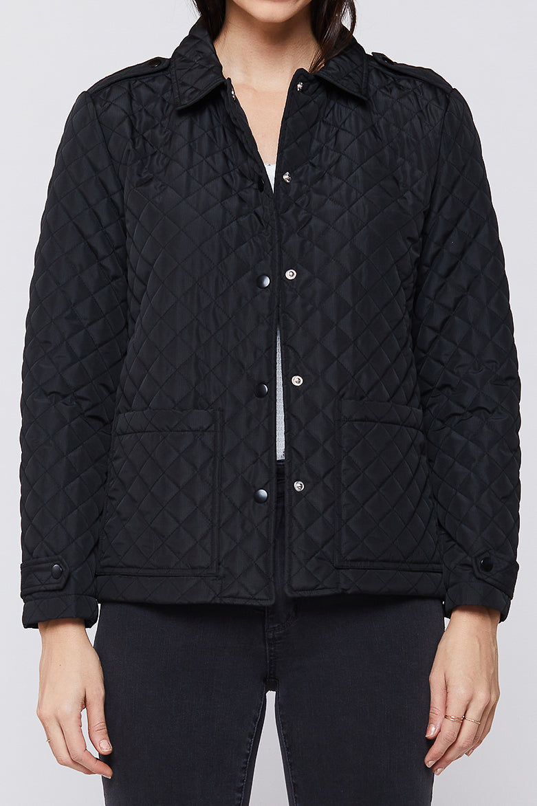 Rae Long Sleeve Snap Button Down Quilted Jacket - Image 3
