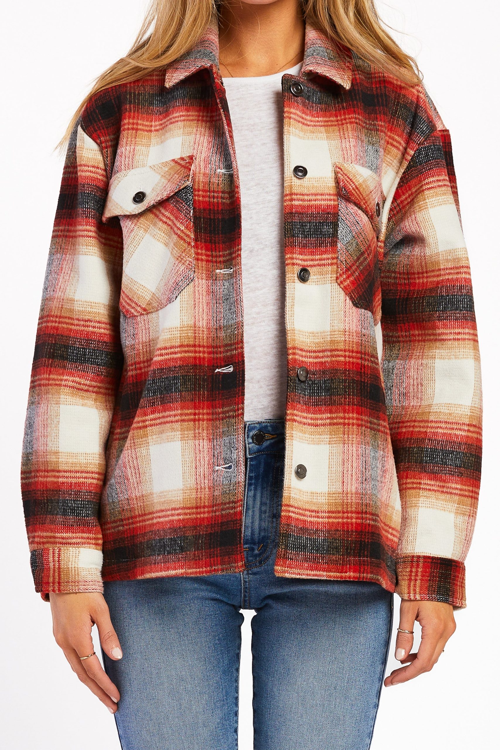 Sheryl Long Sleeve Plaid Shirt Jacket Large Chest - Image 2