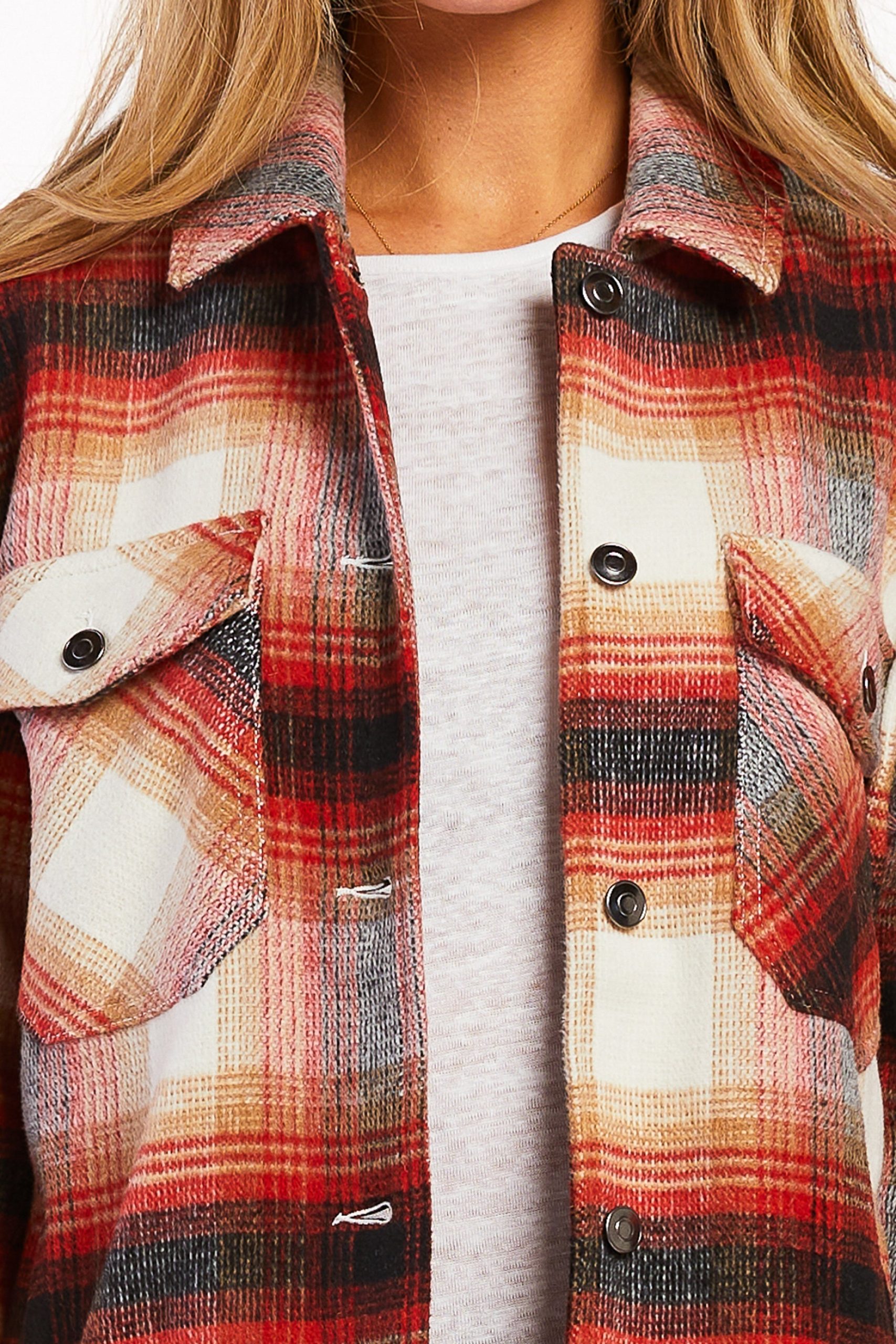 Sheryl Long Sleeve Plaid Shirt Jacket Large Chest - Image 3