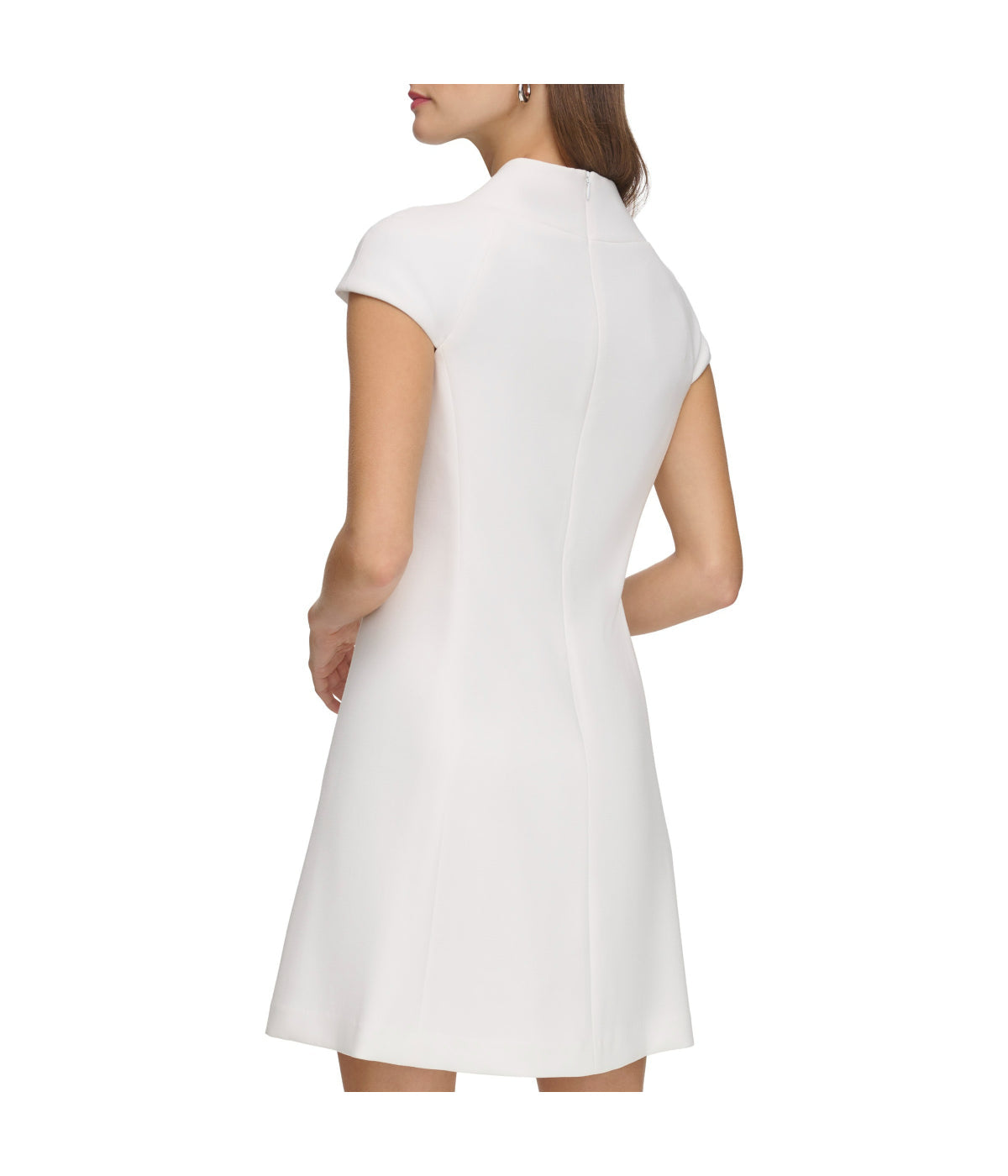 Cap Sleeve Roll Neck Shift Ivory - Image 2