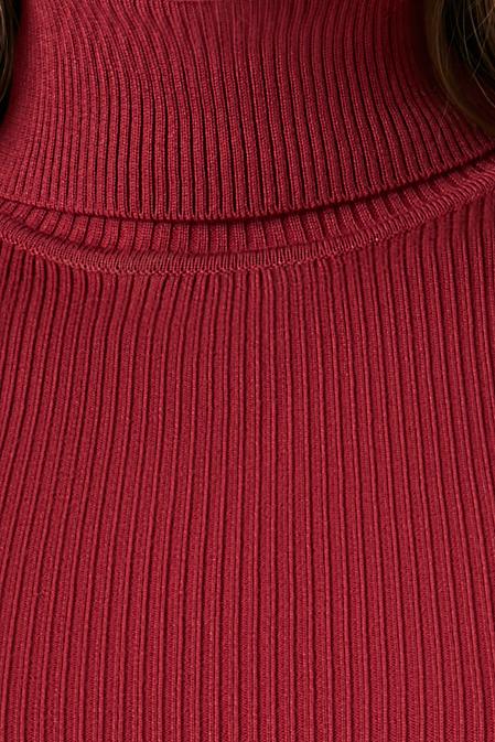 Ribbed Turtleneck Sweater-Knit Top - Image 92