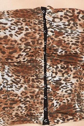 Leopard Print Mesh Tube Top - Image 5