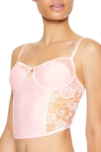 Sheer Lace Underwire Corset Bra - Image 3